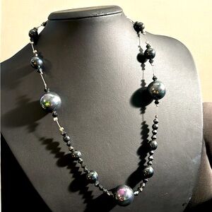 Lovely Black Peal Small Large with Beads elegant Women Necklace Gift 🎁